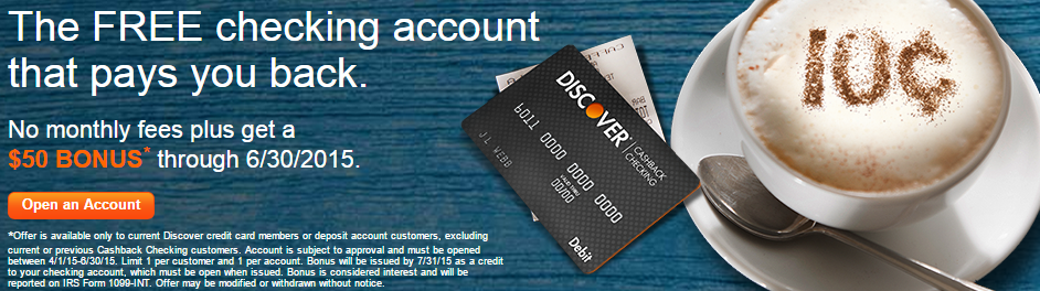 Cashback Checking Account   Discover Bank