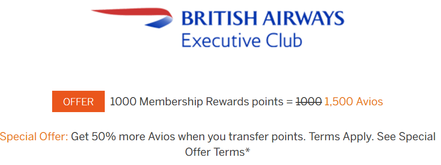 amex avios transfer bonus