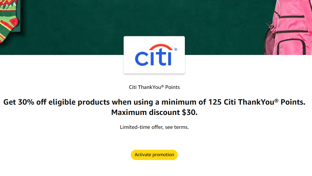 Point Deal Amazon Amazon Shop with Points, Save 40% (Up to $50 Off) with Citi Cards ...